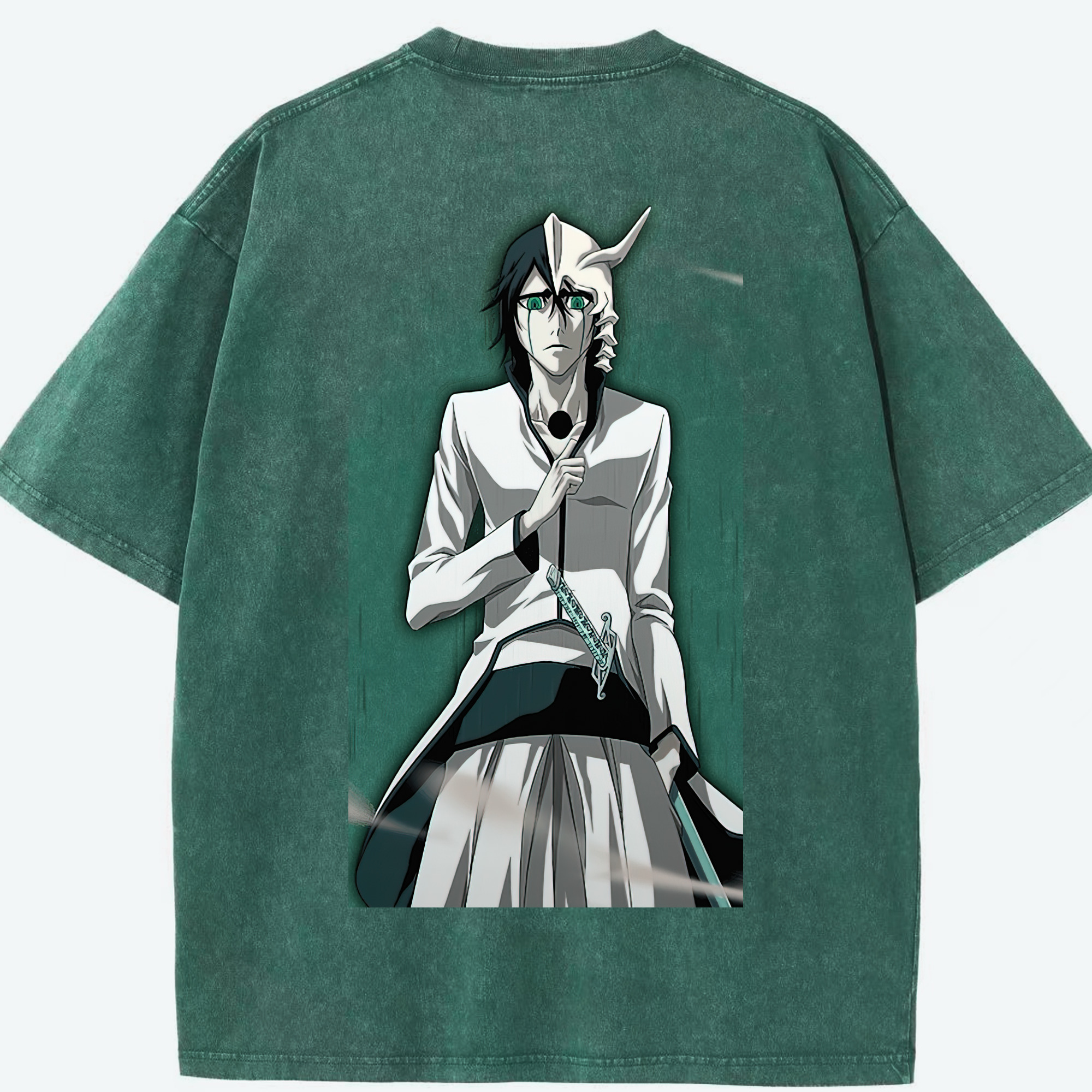 （画像用） ブリーチ ウルキオラ·シファー BLEACH Ulquiorra cifer 綿100% ヴィンテージ風 半袖Tシャツ（背面プリント）